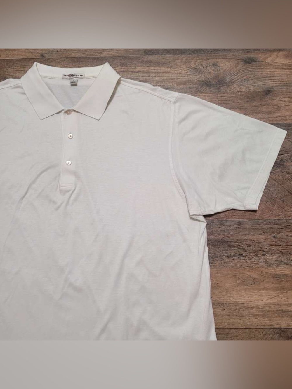 Men's Peter Millar 100% Cotton White Athletic Preppy Golf Polo Shirt Size XL